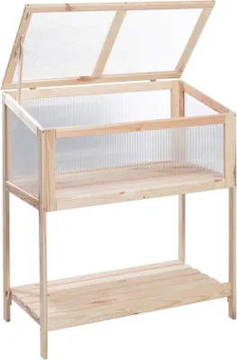 Produktbild von Erhöhtes Blumenbeet aus Holz für Balkon und Garten – Anzuchttisch für Kräuter und Gemüse, 89 x 49 x 98 cm