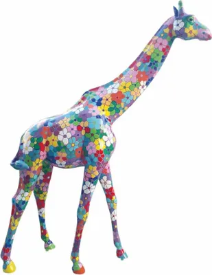 Immagine prodotto di Casa Padrino XXL Scultura decorativa Giraffa Colorata H. 320 cm - Figura decorativa a grandezza naturale