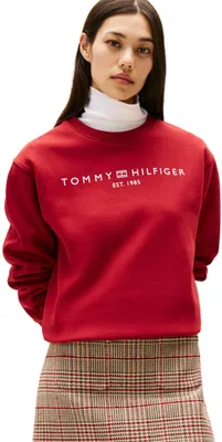 Immagine prodotto di Felpa da donna Tommy Hilfiger, senza cappuccio, colore rosso (Regatta Red), taglia XXS