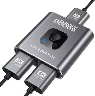 Produktbild von AdroitGoods Bidirektionaler HDMI Umschalter - 4k@60Hz - HDMI Umschalter 2 Ports - 2 In 1 Out / 1 in 2 out