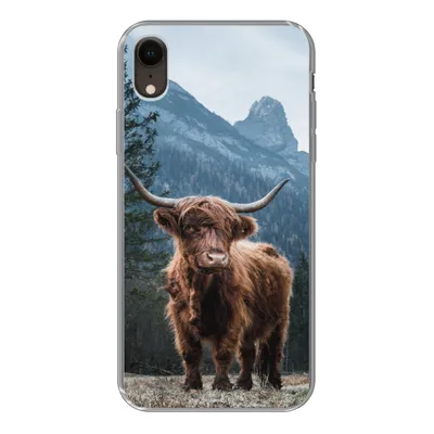 Produktbild von MuchoWow® Handyhülle Schutzhülle Hülle für iPhone XR Schottische Highlander - Tiere - Landschaft Silikon Softcase Handy Hülle - Schutzdeckel