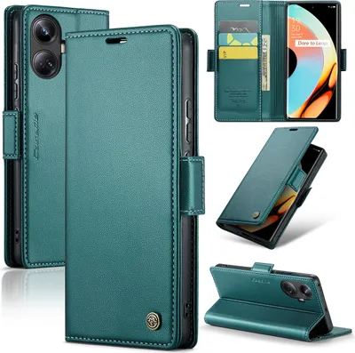 Immagine prodotto di Custodia Realme 10 Pro+, portafoglio in pelle porta carte di credito custodia protettiva con funzione stand per Realme 10 Pro+ Verde