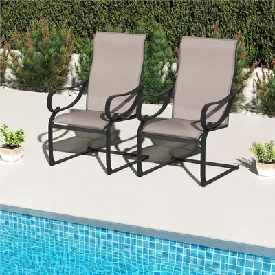 Produktbild von Gartenstühle, Set mit 2 Stück - Gartenstühle mit hoher Rückenlehne - Schaukelstühle - Gartenliegen - Terrassenstühle