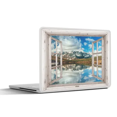 Produktbild von MuchoWow® Laptop Aufkleber Sticker Cover Aussicht - Berg - Wasser 25x18 cm - Laptop-Deko