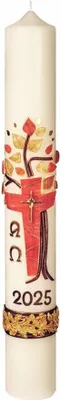 Produktbild von Osterkerze 60 x 8 cm mit 10% Bienenwachs mit aktueller Jahreszahl