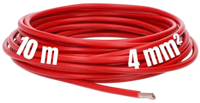 Produktbild von 10 Meter Lapp 4520043 H05V-K 4 mm² rot I Verdrahtungsleitung I Aderleitung flexibel I PVC Einzelader I Draht Litze 4 mm2 I Verdrahtung