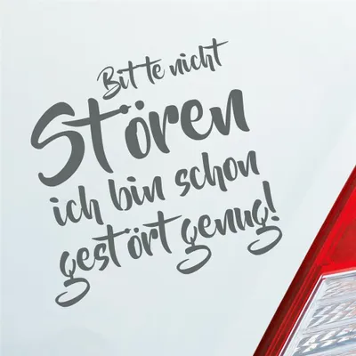Produktbild von Auto Aufkleber Bitte Nicht stören Bin Schon gestört genug 10x10 cm Grau Sticker Heckscheibenaufkleber