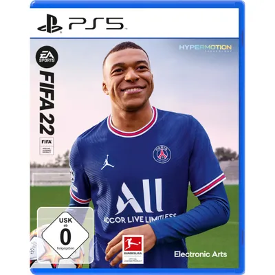 The image shows the front cover of the FIFA 22 video game for PlayStation 5.