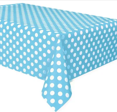 Produktbild von Tischdecke PVC Dots 137x274cm Hellblau