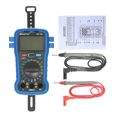 Obrázok produktu pre Multimeter HoldPeak – digitálne meracie zariadenie s LCD displejom a podsvietením na meranie odporu, kapacity, indukčnosti a hFE