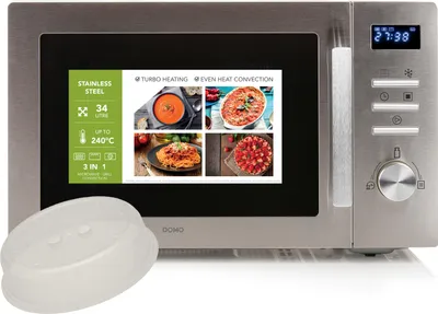 Produktbild von 3in1 Mikrowelle Grill & Konvektion 34L, 10 Programme, Auftaufunktion Abdeckhaube