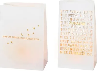 Produktbild von Räder Design Lichttüten Zuhause 2er Set mit 2 Teelichtgläsern, Gold- oder Kupfer-Heißsiegelung