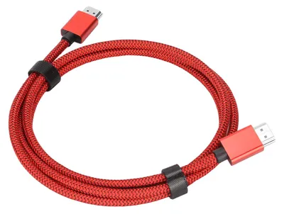 Image de Câble HDMI 8K haute définition, 1,5 mètre, 12 bits, 48 Gbps, compatible 4K 120 Hz et 8K 60 Hz, pour téléviseur, rouge