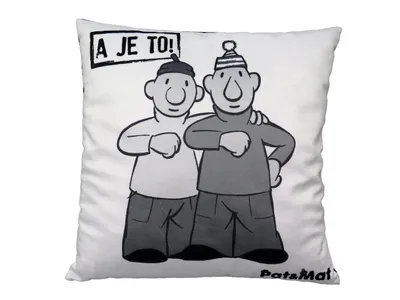 Obrázok produktu pre Detský vankúš Pat a Mat, 30 x 30 cm, čierny/biely, 99852B