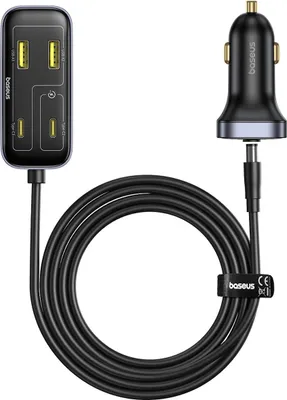 Produktbild von Baseus BackseatPal L1, Auto, Zigarettenanzünder, 9 V, Schwarz