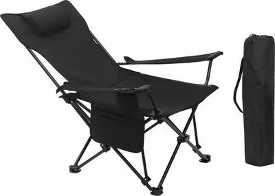 Produktbild von Famanu Campingstuhl - Faltstuhl - Schwarz - Inklusive Tragetasche