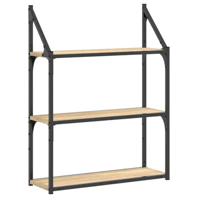 Produktbild von vidaXL Wandregal 3 Fächer Sonoma-Eiche 60x21x78,5 cm Holzwerkstoff