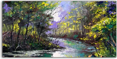 Produktbild von Coloray - Glasbild - 100x50 cm - Wandbild - Glasbilder - Foto Bild Herbst Landschaft mit Wald