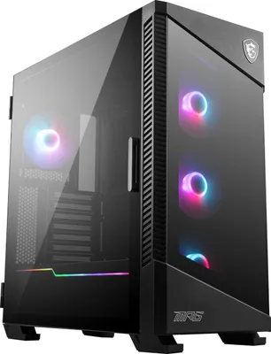 Produktbild von MSI MPG Velox 100R, Midi Tower, PC, Schwarz, ATX, Gaming, 3x 120 mm
