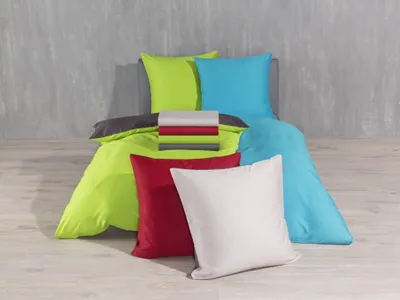 Produktbild von Schiesser Mako Satin Bettwäsche 135 x 200 cm, Farbe Türkis / Anthrazit