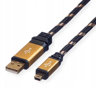 Produktbild von ROLINE GOLD USB 2.0 Kabel A auf 5-Pin Mini 1.8m vergoldet