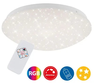 Produktbild von Briloner LED Deckenleuchte mit Sternendekor dimmbar RGBW Farbwechsel Ø26cm