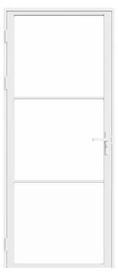Produktbild von Doppelfalttüren aus Aluminium und gehärtetem Glas - H 204 x B 73 cm - Weiß - MASERU
