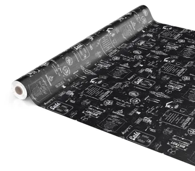 Tischdecke Wachstuch Essen Schwarz Robust Wasserabweisend Breite 140 cm Länge 350 cm, Hauptbild