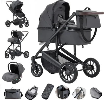 Obrázek produktu pro Dětský vozík, hliníková konstrukce, skládací design, 516-TMAVĚ ŠEDÁ