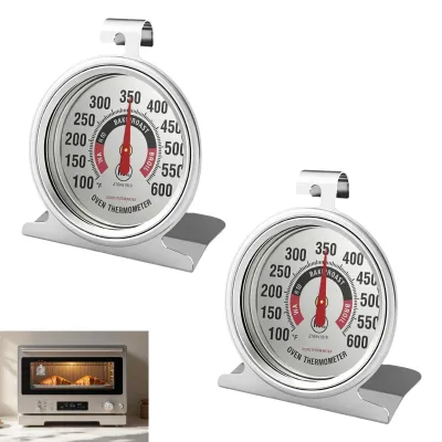 2 analoge Ofenthermometer, Edelstahl 430, 100–600 °F, für Gas- und Elektroherd