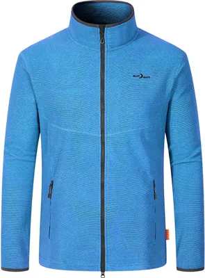 Produktbild von Blue Wave Herren Fleecejacke Marco in Streifenoptik - Jacke mit Stehkragen und Reißverschluss in Azur Größe L