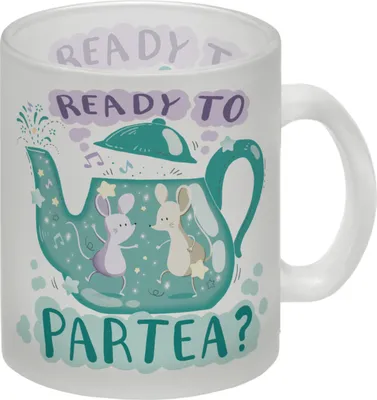 Produktbild von Mäuse in Teekanne Glas Tasse mit Spruch Ready to Partea