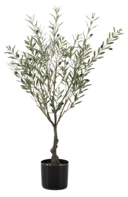 Produktbild von Künstlicher Olivenbaum UV 90cm im Topf – Kunstpflanze für außen & innen – realistische Oliven & grün