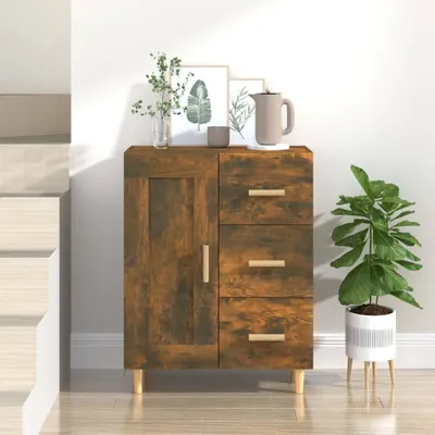 Image de vidaXL Sideboard chêne fumé 69,5x34x90 cm bois composite