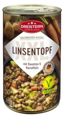 Immagine prodotto di Pentola vegana di lenticchie Dreistern con carote e patate 1200g