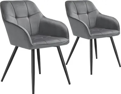 Produktbild von tectake® Esszimmerstuhl Marilyn gepolstert, in Samtoptik, gesteppt 58 x 62 x 82 cm