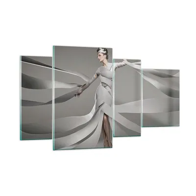 Produktbild von Bilder auf glas - Frau Modell Streifen Emotionen - 120x70cm - Glasbilder - Wandbilder - Kunstdruck - zum Aufhängen bereit - Wanddekoration aus Glas - Glas Bilder - Wandbild auf Glas - GDL120x70-2612