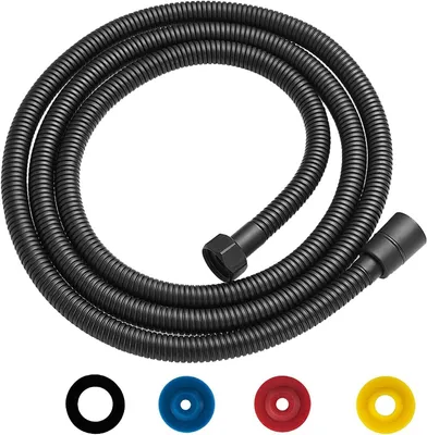 Immagine prodotto di Ugello doccia - Ugello doccia - Acciaio inossidabile - Nero - Connessione filettata universale - G1/2 pollice - Antitorcente e antispaccatura