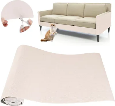 Immagine prodotto di Tiragraffi per gatti fai da te per divano - Autoadesivo 200 x 40 cm - Ideale per divani, mobili e pareti - Sisal e tappeti (Beige 40 × 200 cm)