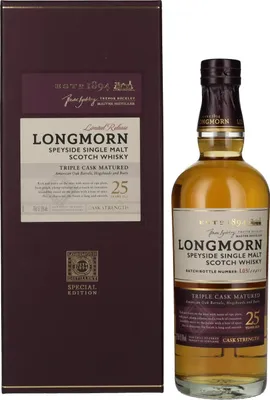 Produktbild von Longmorn 25 Years Old Speyside Single Malt Scotch Whisky 52,8% Vol. 0,7l in Geschenkbox