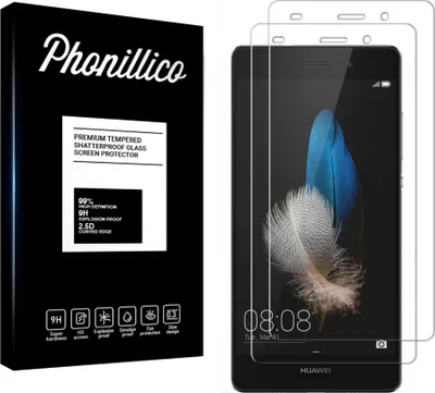 Image de Verre trempé pour Huawei P8 LITE [2 pièces] Protection d'écran Screen Protector Film Anti-rayures verre résistant Phonillico®