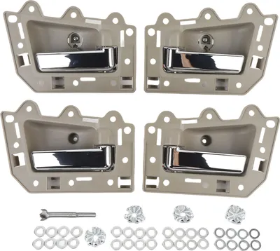 Imagen del producto de Juego de 4 manijas interiores para puertas, color gris, modelo 5HR421J3AK, para parte delantera y trasera, juego de manijas interiores, repuesto para Grand Cherokee