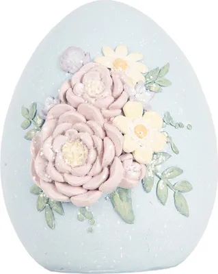 Zdjęcie produktu dla Clayre & Eef Figurka dekoracyjna jajko 10x11x13 cm niebieski plastik