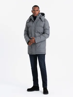 Obrázek produktu pro Ombre Clothing Pánská zimní bunda Birrissa šedá melanžová M