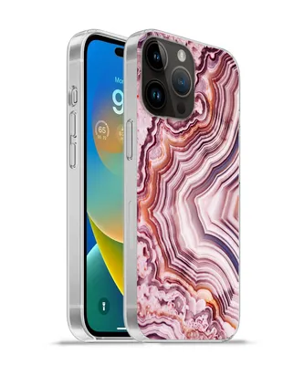 Produktbild von MuchoWow® Handyhülle Schutzhülle Hülle für Apple iPhone 14 Pro Max Naturstein - Rosa - Luxus Silikon Softcase Handy Hülle - Hardcover