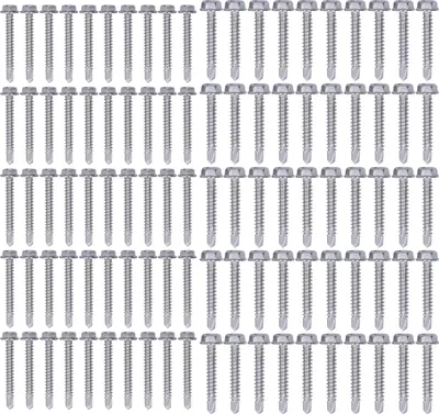 Image de 100 vis autotaraudeuses, acier inoxydable, vis à six pans creux 4,2 x 32 mm et 4,8 x 32 mm pour réparations de meubles
