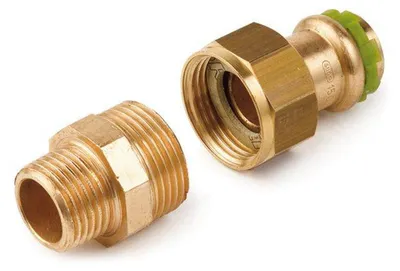 Produktbild von Kupfer Pressfitting Sudo-Press Durchgangsverschraubung Außengewinde 35 mm - 1 1/4' Kontur V DVGW