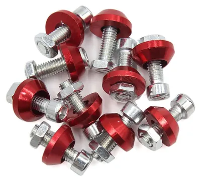 Image de Elzusha - Jeu de 10 vis - Vis pour cadre de plaque d'immatriculation - Fixations pour motos - Accessoires élégants - Faciles à installer - Diamètre de filetage de 6 mm - Plaque d'immatriculation
