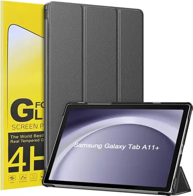 Produktbild von Schutzhülle + 2x 4H Displayfolie für Samsung Galaxy Tab A11+ 2025 11 Zoll  Cover Case Schutz Tablet Farbe: Grau