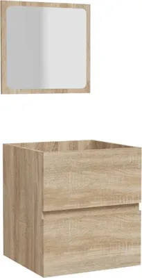 Obrázek produktu pro vidaXL Koupelnová skříňka se zrcadlem Sonoma Dubové dřevo Materiál